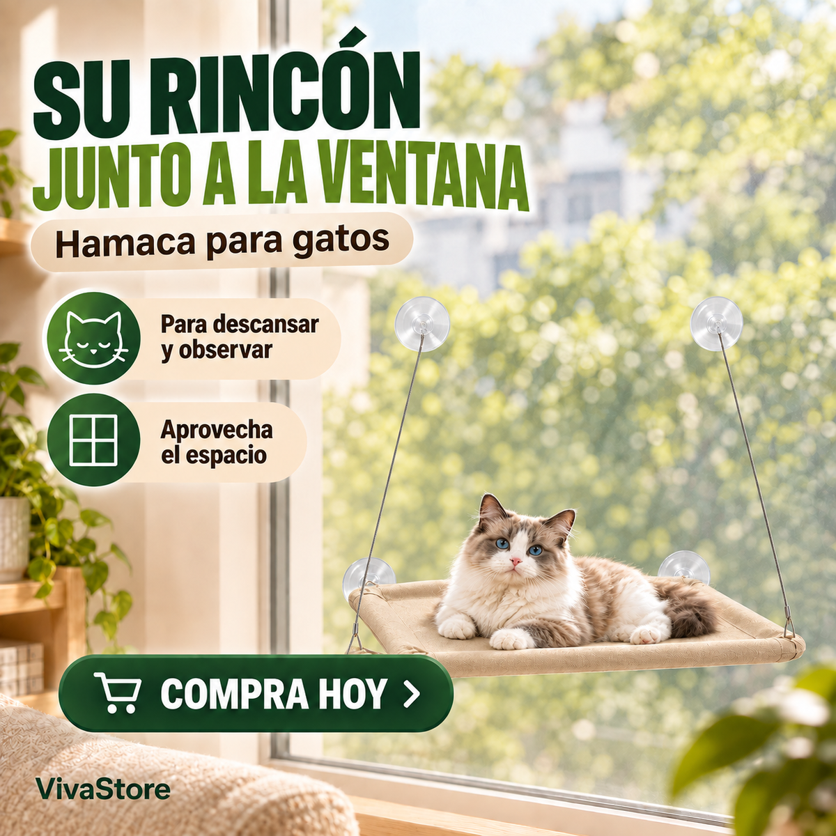 Hamaca de Ventana para Gatos