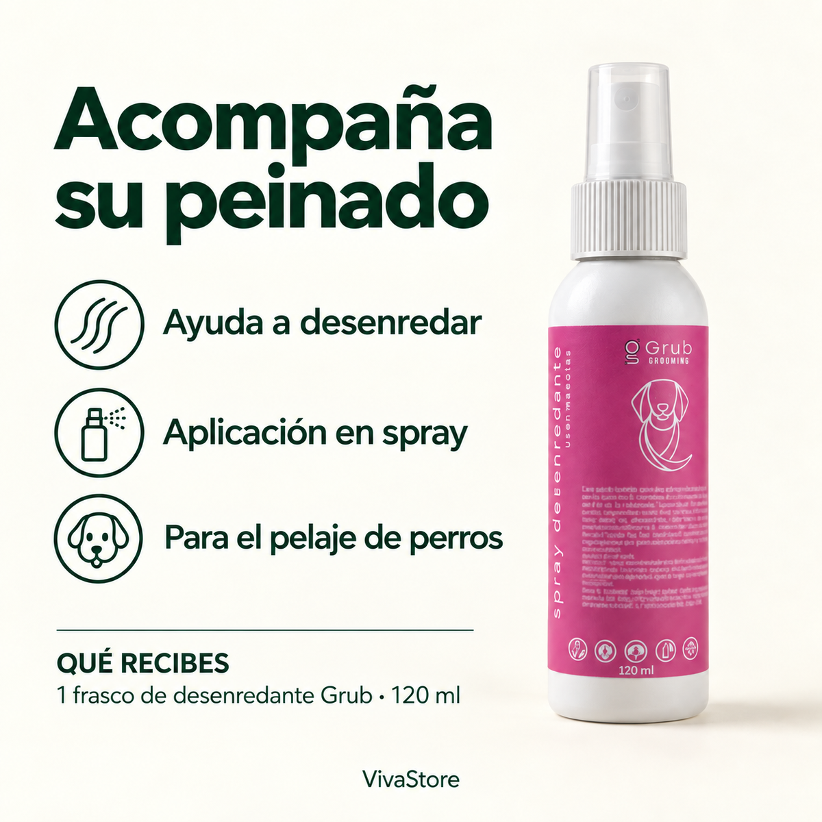 Spray Desenredante Grub para Perros — 120 ml