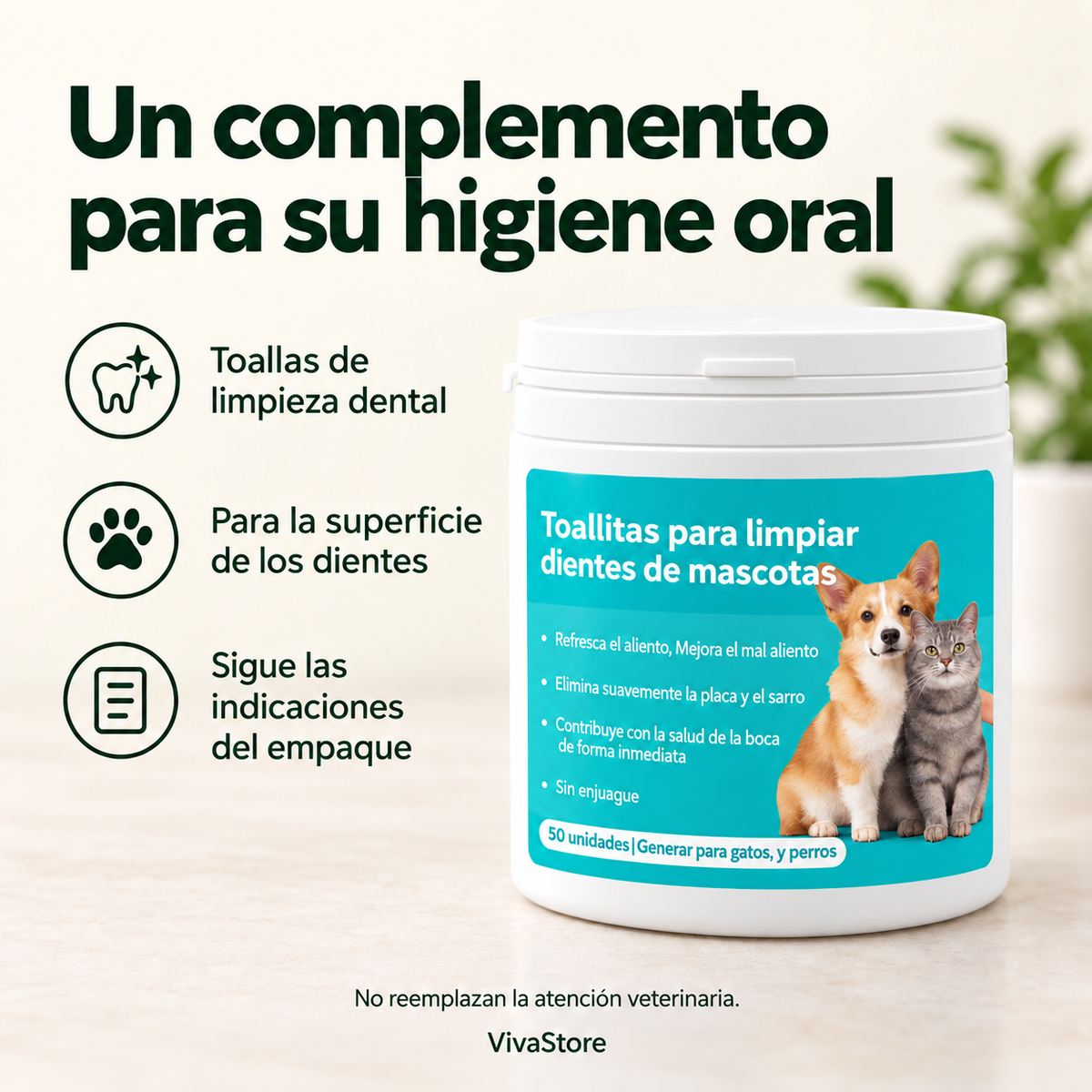 Toallas de Limpieza Dental para Mascotas
