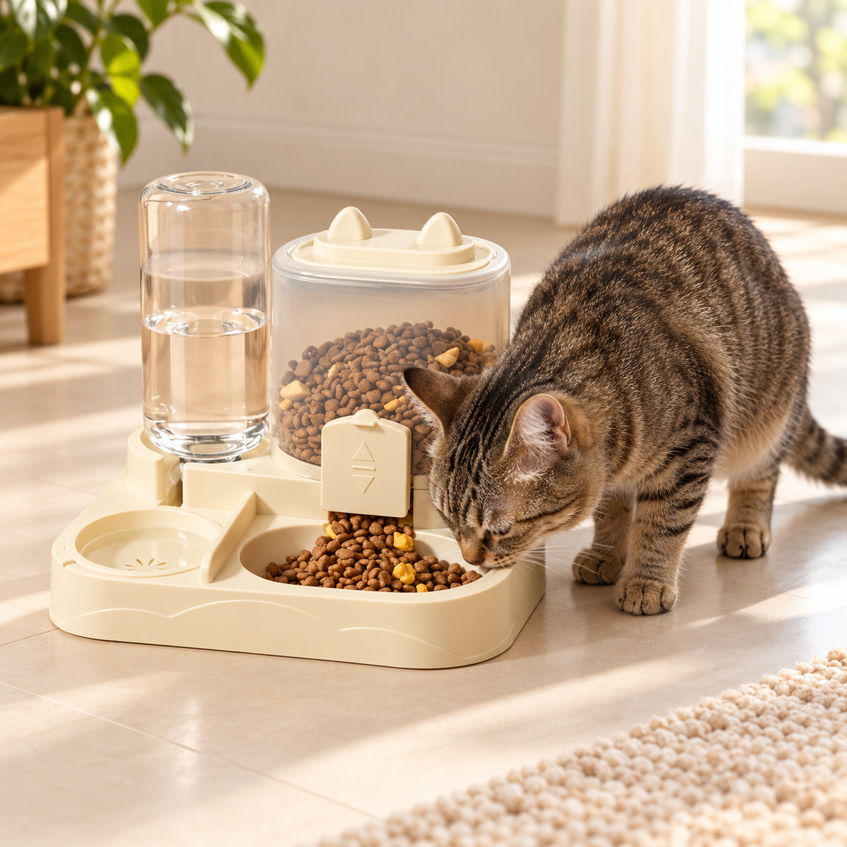 Dispensador 2 en 1 de Comida y Agua para Gatos y Perros Pequeños