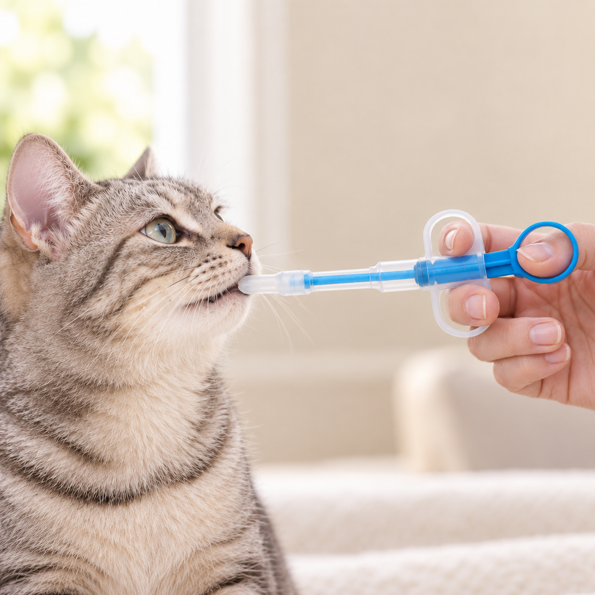 Dispensador oral de pastillas para mascotas con 2 puntas