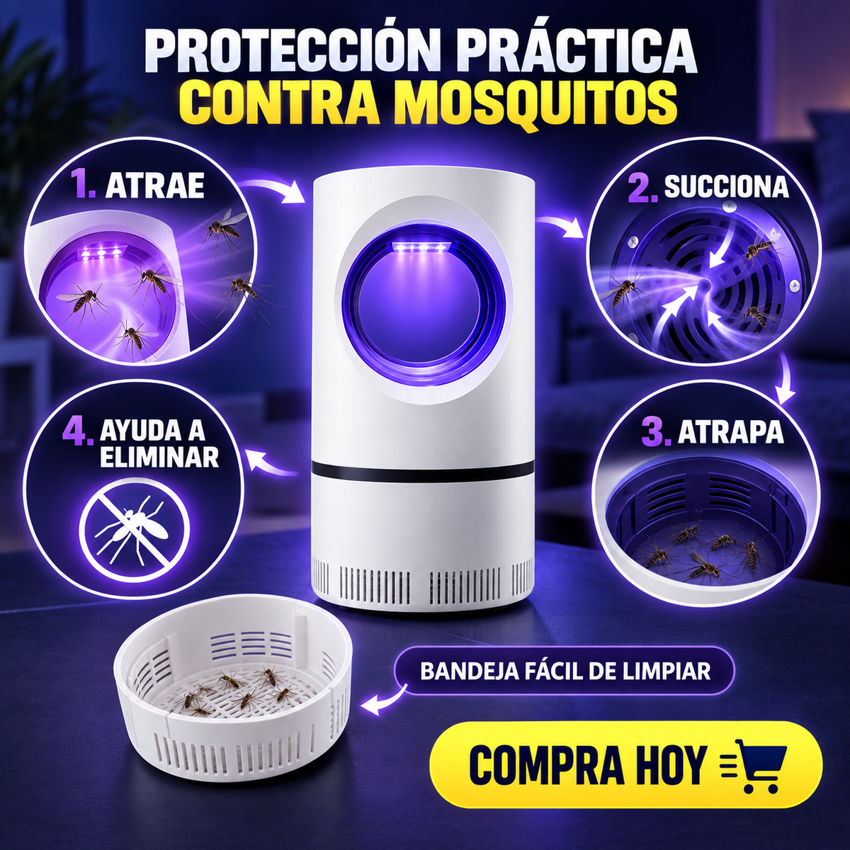 Lámpara UV Mata Mosquitos y Zancudos