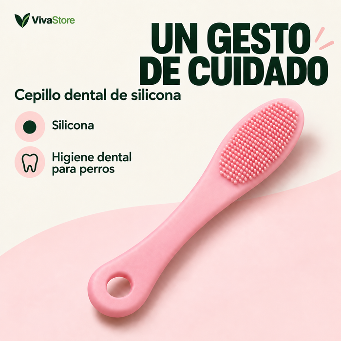 Cepillo Dental Tipo Dedal de Silicona para Perros