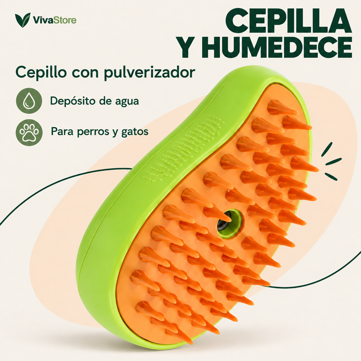 Cepillo con Pulverizador para Perros y Gatos — Portada VivaStore