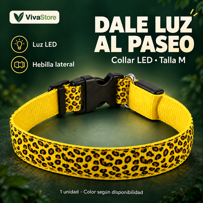 Collar con luz LED para mascotas — Talla M