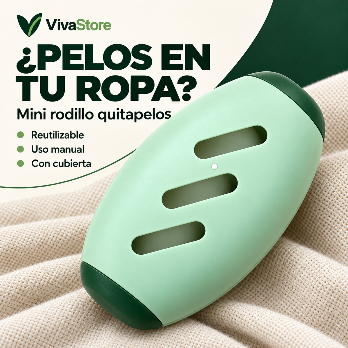 Mini Rodillo Quitapelos Reutilizable para Ropa y Sofás — Portada VivaStore