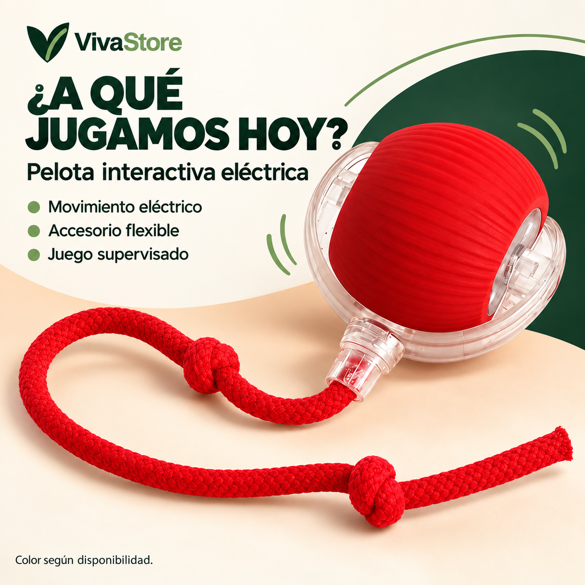 Pelota Interactiva Eléctrica para Perros y Gatos — Portada VivaStore