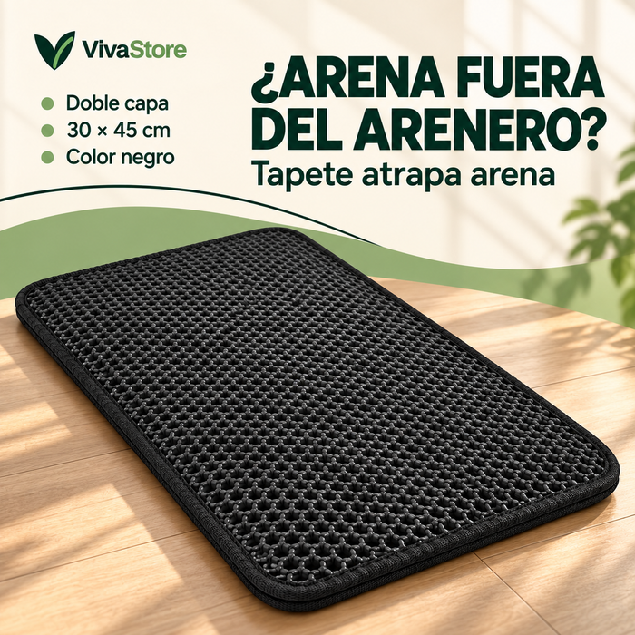 Tapete Atrapa Arena de Doble Capa para Gatos – 30 × 45 cm