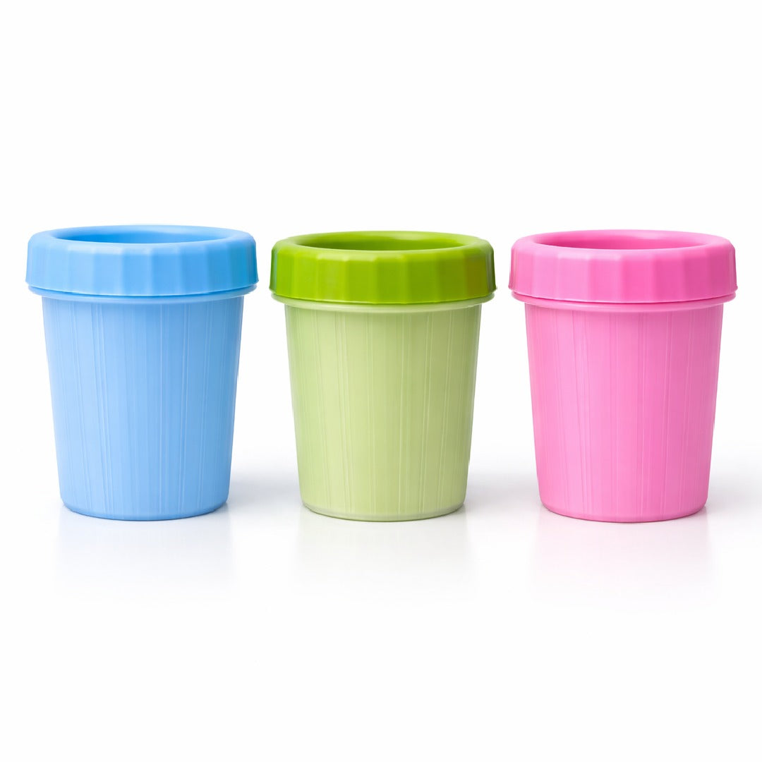 Limpiadores de patas en azul, verde y rosa; se vende una unidad del color y tamaño seleccionados