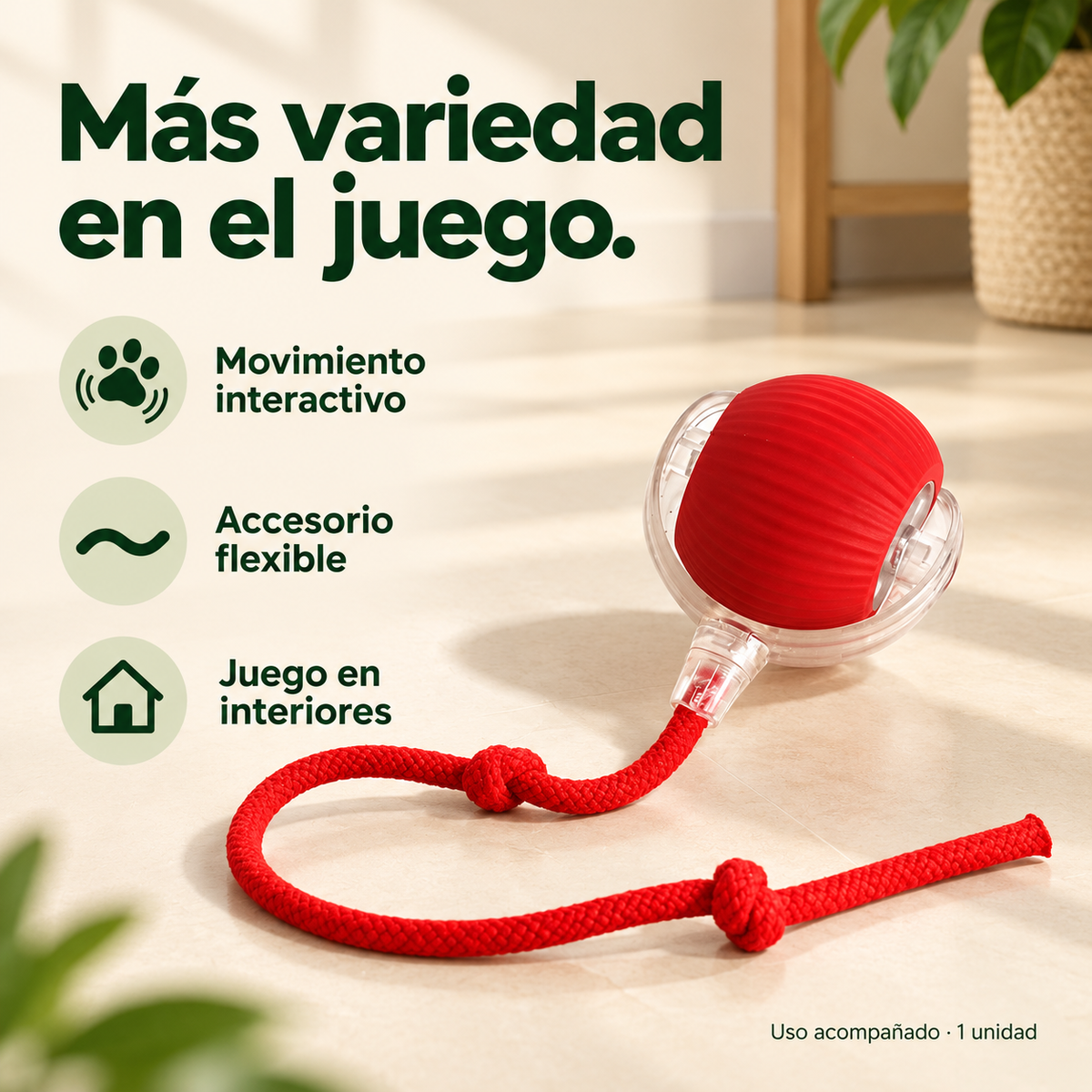 Pelota interactiva para sesiones de juego supervisadas; recreación ilustrativa