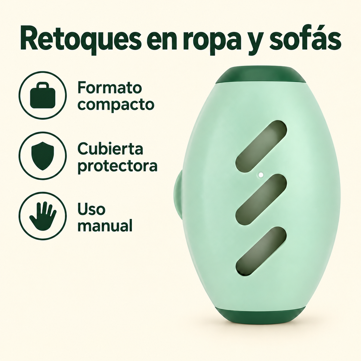Mini rodillo reutilizable para recoger pelo y pelusas de textiles; recreación ilustrativa